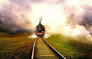 laying track while the train is moving